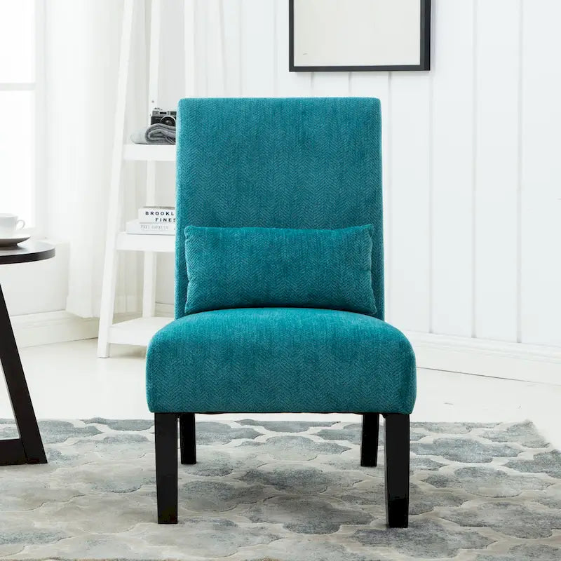 Armless Accent Chair With Pillow