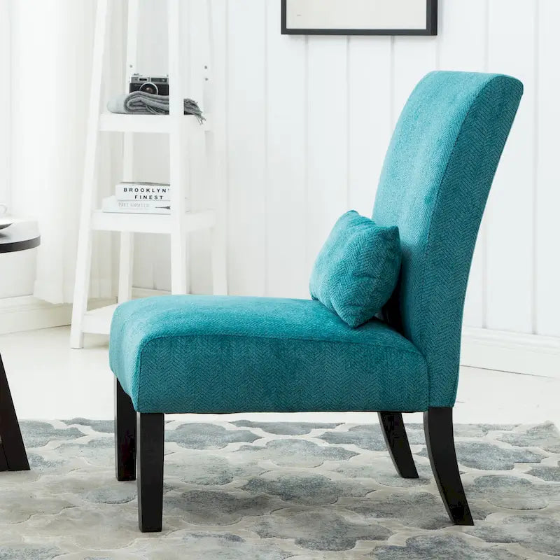 Armless Accent Chair With Pillow