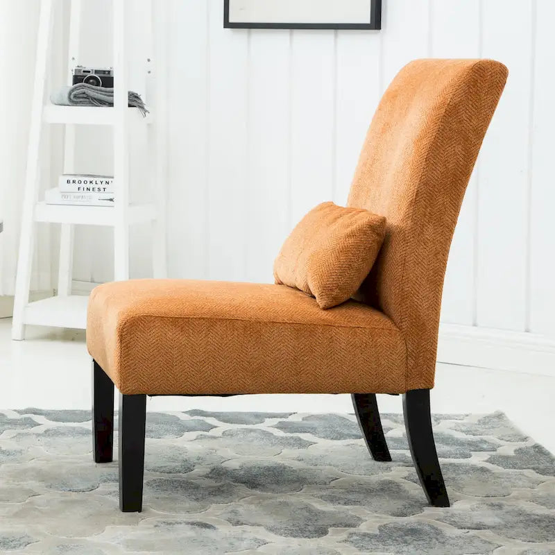 Armless Accent Chair With Pillow