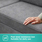 Modern 3-Piece Sectional Sofa, L Shape Upholstered Couch with 3 Pillows