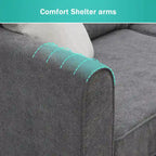 Modern 3-Piece Sectional Sofa, L Shape Upholstered Couch with 3 Pillows