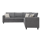 Modern 3-Piece Sectional Sofa, L Shape Upholstered Couch with 3 Pillows