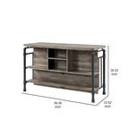 59 Inch Kitchen Island with 2 Shelves, Industrial Antique Oak Brown, Gray