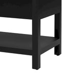 Modern Functional Entryway Console Table with Four-Door Storage and Open Shelf