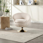 HOMEFUN Velvet 360 Degree Swivel Left Cuddle Barrel Accent Chairs