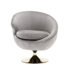 HOMEFUN Velvet 360 Degree Swivel Left Cuddle Barrel Accent Chairs