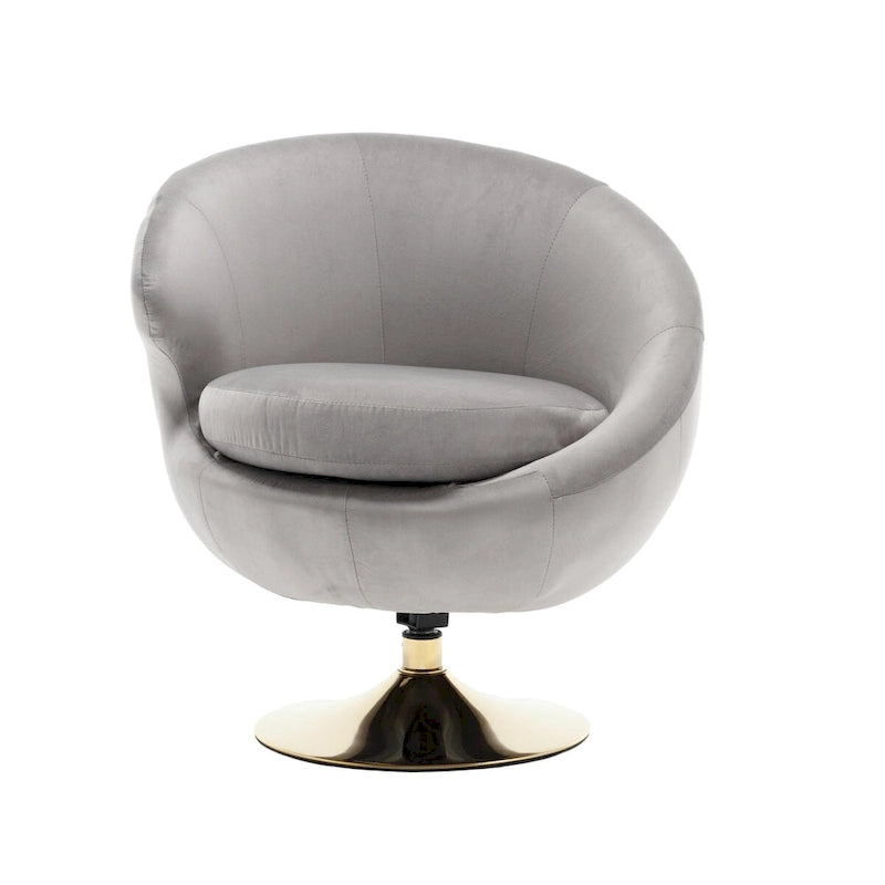 HOMEFUN Velvet 360 Degree Swivel Left Cuddle Barrel Accent Chairs