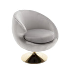 HOMEFUN Velvet 360 Degree Swivel Left Cuddle Barrel Accent Chairs