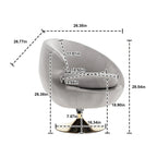 HOMEFUN Velvet 360 Degree Swivel Left Cuddle Barrel Accent Chairs