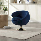 HOMEFUN Velvet 360 Degree Swivel Left Cuddle Barrel Accent Chairs