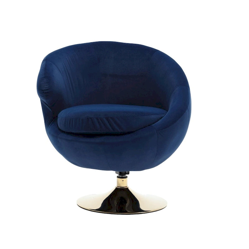 HOMEFUN Velvet 360 Degree Swivel Left Cuddle Barrel Accent Chairs