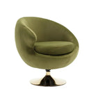 HOMEFUN Velvet 360 Degree Swivel Left Cuddle Barrel Accent Chairs