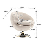 HOMEFUN Velvet 360 Degree Swivel Left Cuddle Barrel Accent Chairs