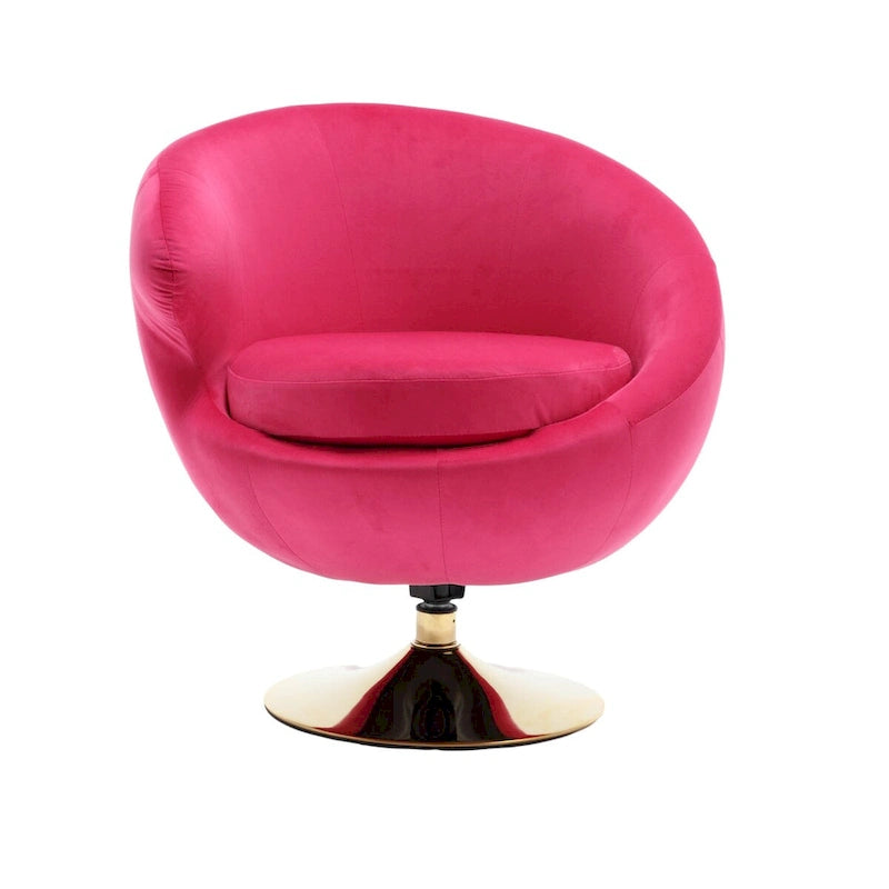 HOMEFUN Velvet 360 Degree Swivel Left Cuddle Barrel Accent Chairs