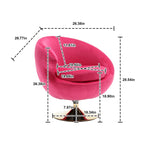 HOMEFUN Velvet 360 Degree Swivel Left Cuddle Barrel Accent Chairs