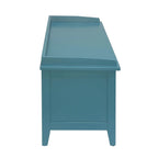 HomeRoots 43 Teal Blue Solid Wood Storage Bench with Drawers - 43