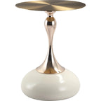 Savoy 18-Inch Round Side Table in Gold Stainless-Steel End Table with a Round Pedestal base