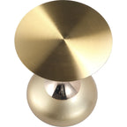 Savoy 18-Inch Round Side Table in Gold Stainless-Steel End Table with a Round Pedestal base
