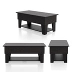 DH BASIC Modern 39-inch Lift-Top Coffee Table with 16 Colors LED Light and Hidden Storage