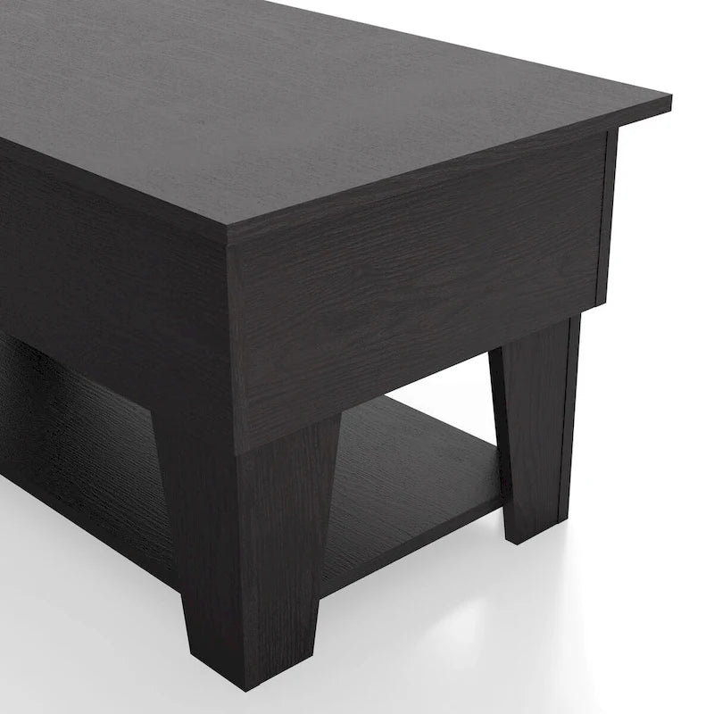 DH BASIC Modern 39-inch Lift-Top Coffee Table with 16 Colors LED Light and Hidden Storage