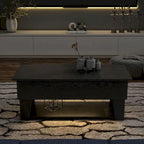 DH BASIC Modern 39-inch Lift-Top Coffee Table with 16 Colors LED Light and Hidden Storage