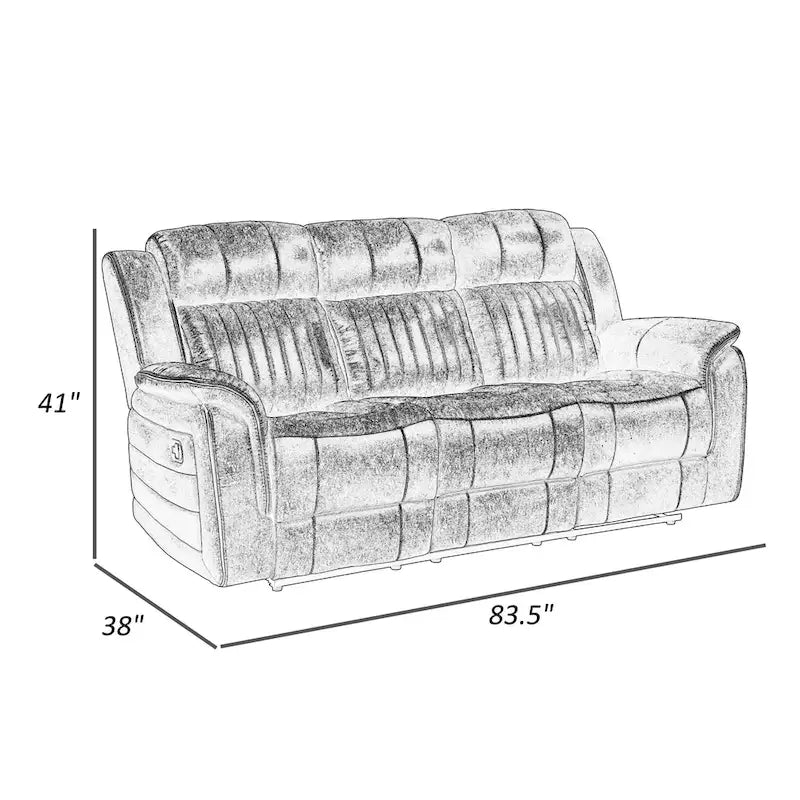 Bento 84 Inch Double Manual Recliner Sofa, Sandy Brown Polished Microfiber