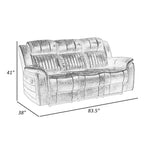 Bento 84 Inch Double Manual Recliner Sofa, Sandy Brown Polished Microfiber