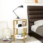 Modern 3 Tier End Table with Marble Tabletop