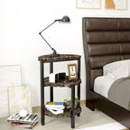 Modern 3 Tier End Table with Marble Tabletop
