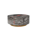 Modern Faux Marble Round Coffee Table Center Table with 2 Drawers, Fully Assembled