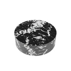 Modern Faux Marble Round Coffee Table Center Table with 2 Drawers, Fully Assembled