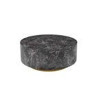 Modern Faux Marble Round Coffee Table Center Table with 2 Drawers, Fully Assembled