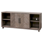 80 Two Door TV Console, Entertainment Stand, Wood Accent Cabinet, Fully Assembled, Gray - 80W x 32H x 16D