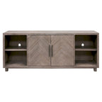 80 Two Door TV Console, Entertainment Stand, Wood Accent Cabinet, Fully Assembled, Gray - 80W x 32H x 16D