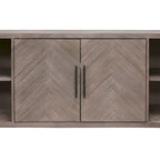 80 Two Door TV Console, Entertainment Stand, Wood Accent Cabinet, Fully Assembled, Gray - 80W x 32H x 16D