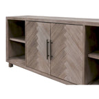 80 Two Door TV Console, Entertainment Stand, Wood Accent Cabinet, Fully Assembled, Gray - 80W x 32H x 16D