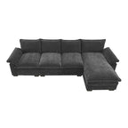 Harper&Bright Designs Modern L-shaped Chenille Cloud Sofa with Double Seat
