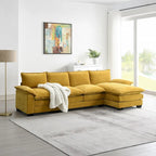 Harper&Bright Designs Modern L-shaped Chenille Cloud Sofa with Double Seat