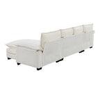 Harper&Bright Designs Modern L-shaped Chenille Cloud Sofa with Double Seat