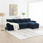 Harper&Bright Designs Modern L-shaped Chenille Cloud Sofa with Double Seat