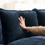 Harper&Bright Designs Modern L-shaped Chenille Cloud Sofa with Double Seat