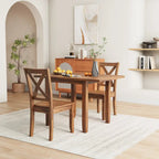 3-Piece Wood Drop Leaf Breakfast Nook Dining Table Set