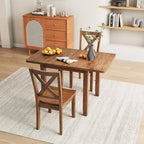 3-Piece Wood Drop Leaf Breakfast Nook Dining Table Set
