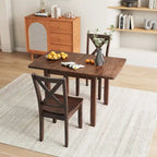 3-Piece Wood Drop Leaf Breakfast Nook Dining Table Set