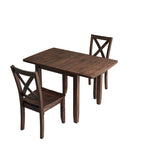 3-Piece Wood Drop Leaf Breakfast Nook Dining Table Set