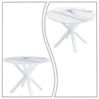 Modern Minimalist Round Dining Table with MDF Top and Metal Legs