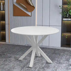 Modern Minimalist Round Dining Table with MDF Top and Metal Legs