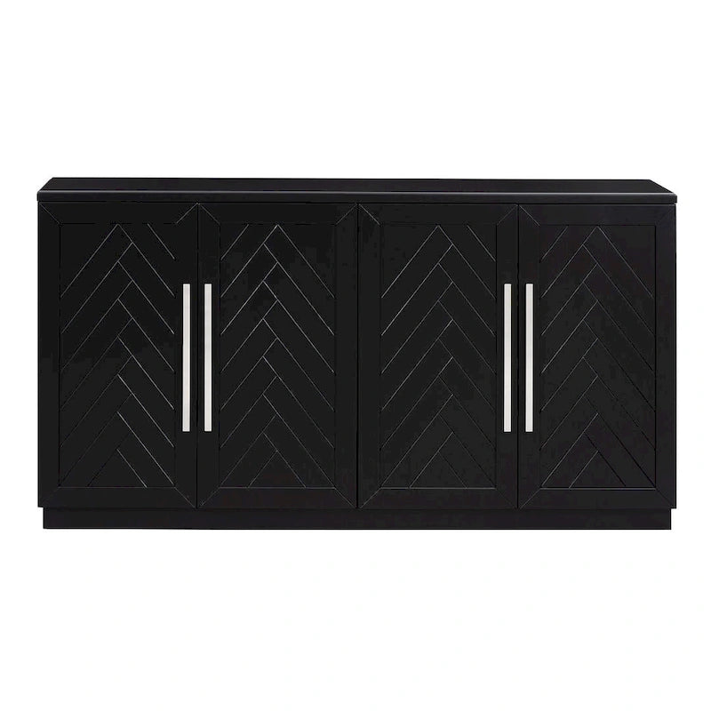 60 Dining Buffet And Sideboard with 4 Doors, Adjustable Shelves, and Handles