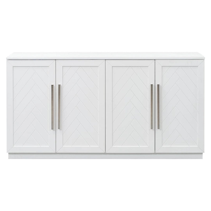 60 Dining Buffet And Sideboard with 4 Doors, Adjustable Shelves, and Handles