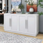 60 Dining Buffet And Sideboard with 4 Doors, Adjustable Shelves, and Handles